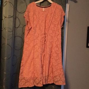 Lace peach colored dress
